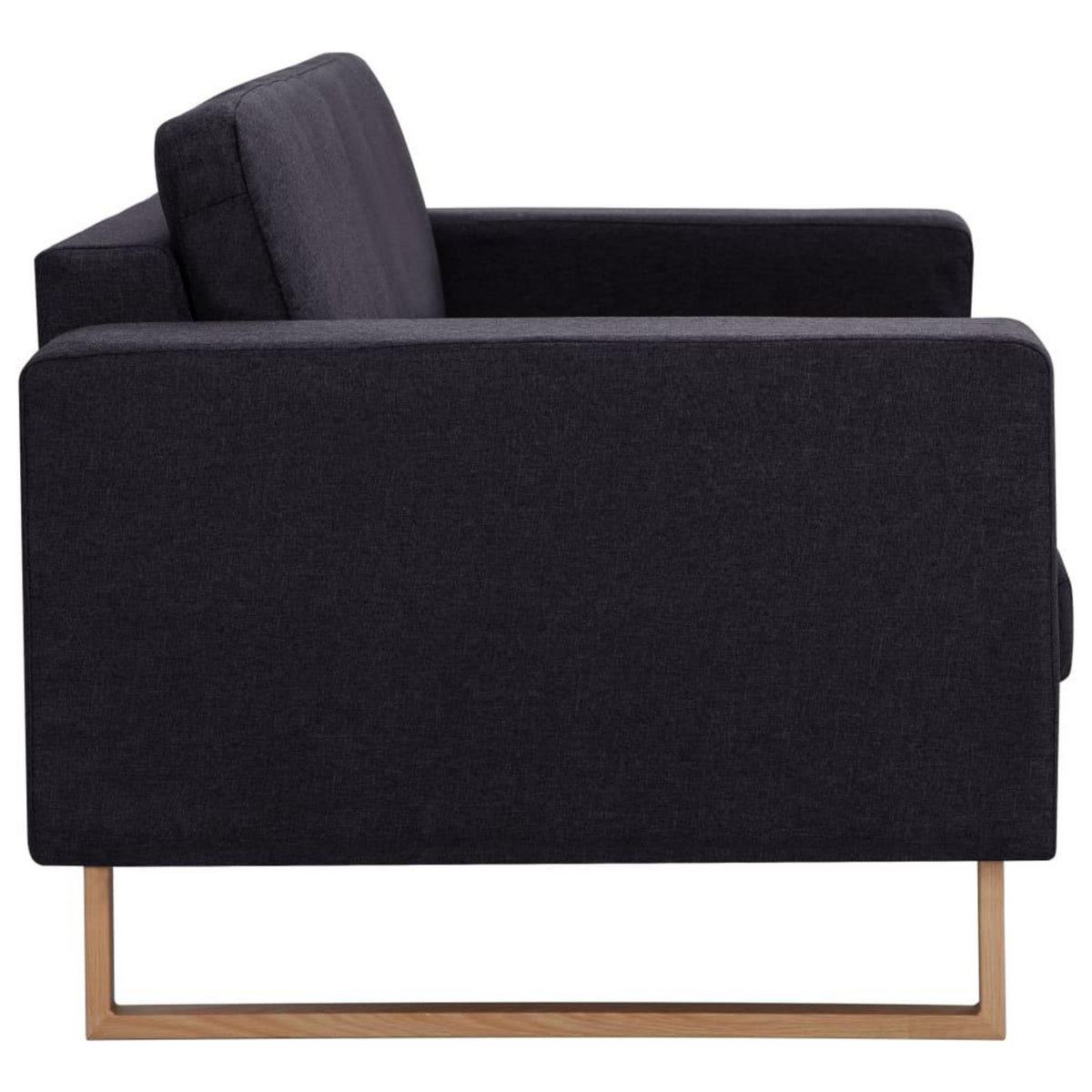 VIDAXL Canape a 3 places Tissu Noir