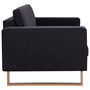 Voir la diapositive 4 : VIDAXL Canape a 3 places Tissu Noir