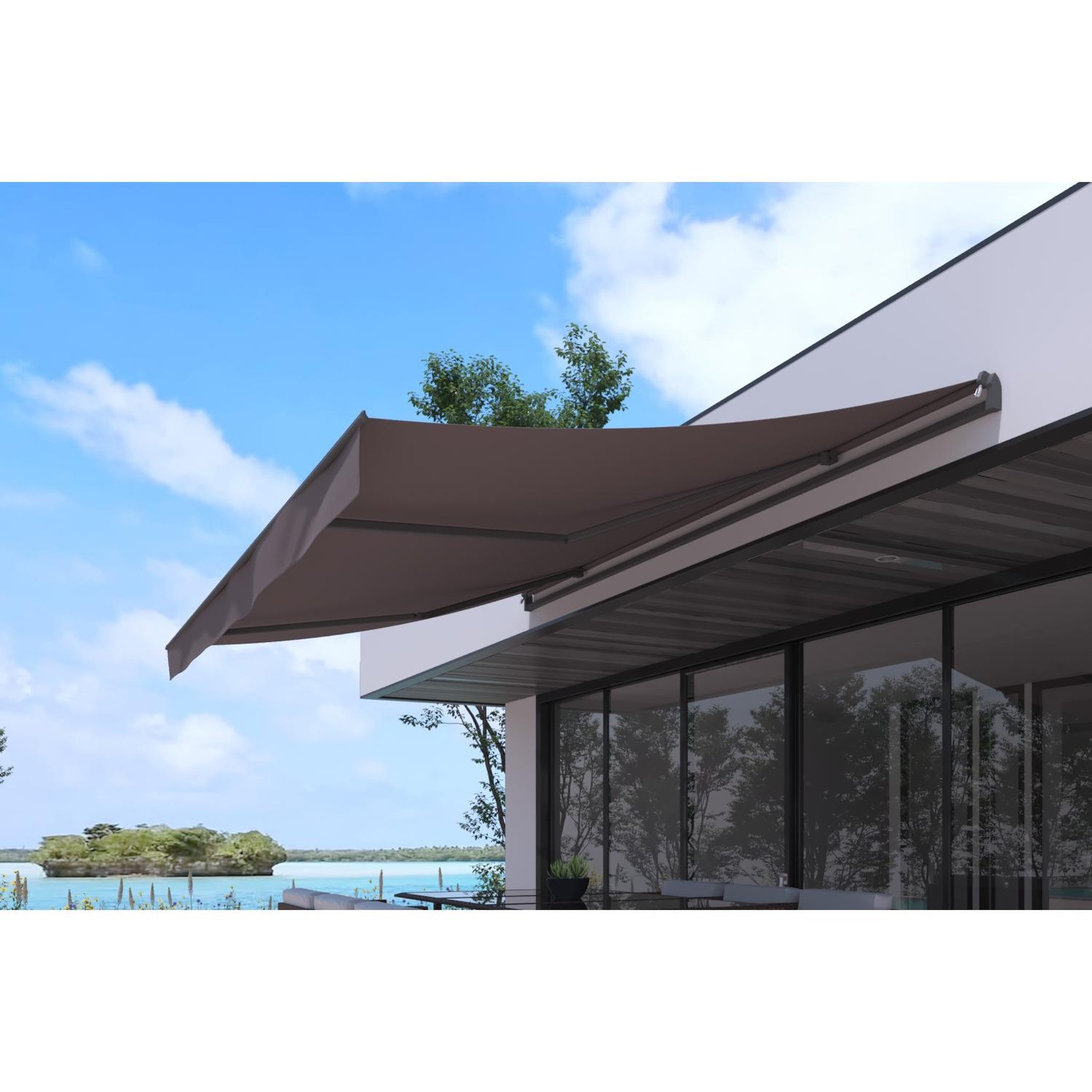 Voir la diapositive 4 : CONCEPT USINE Store banne 4 x 25 m taupe adro