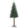 Voir la diapositive 3 : VIDAXL Sapin de Noël mince bois veritable et neige blanche vert 180 cm