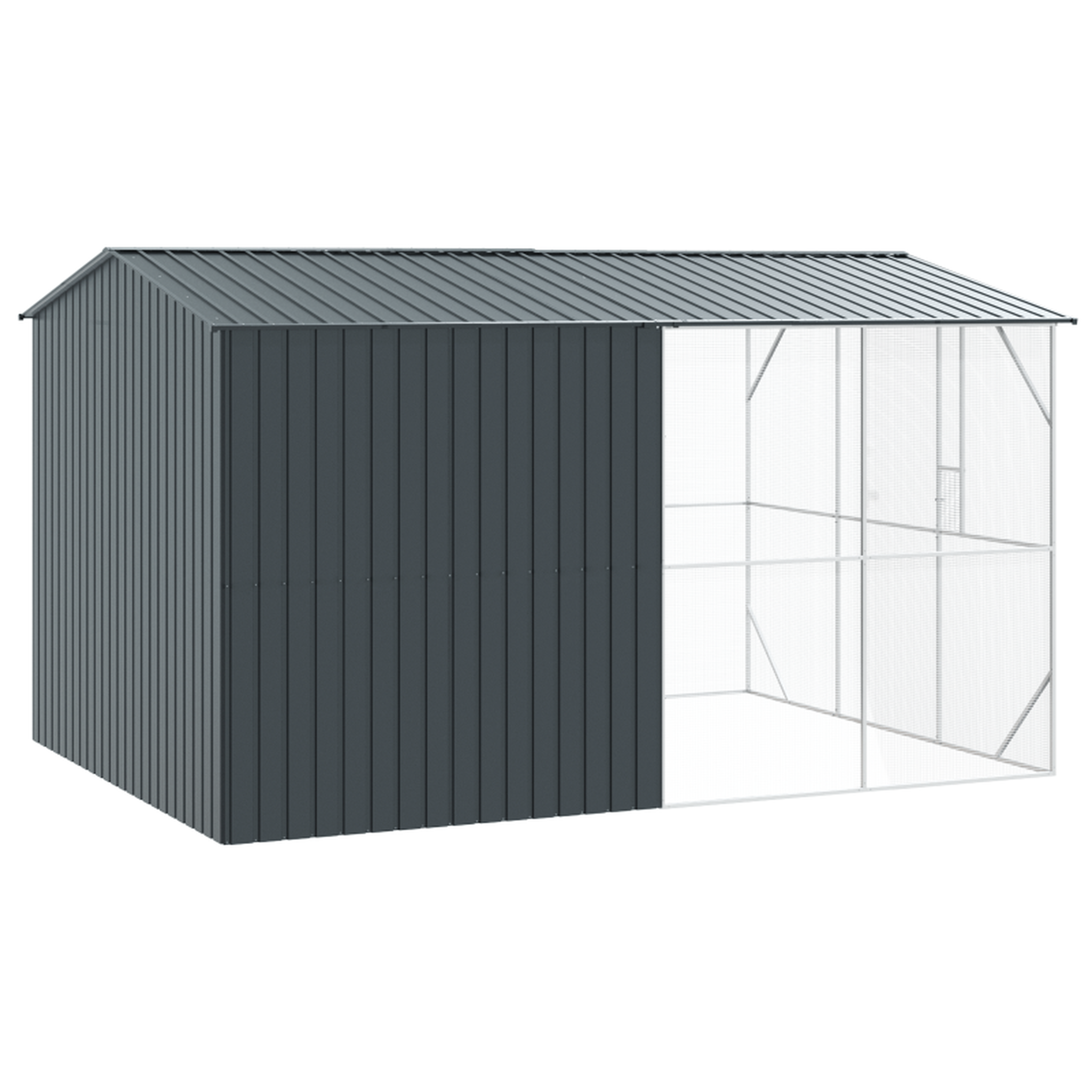 Voir la diapositive 5 : VIDAXL Volière avec extension Anthracite 310x442x247 cm Acier