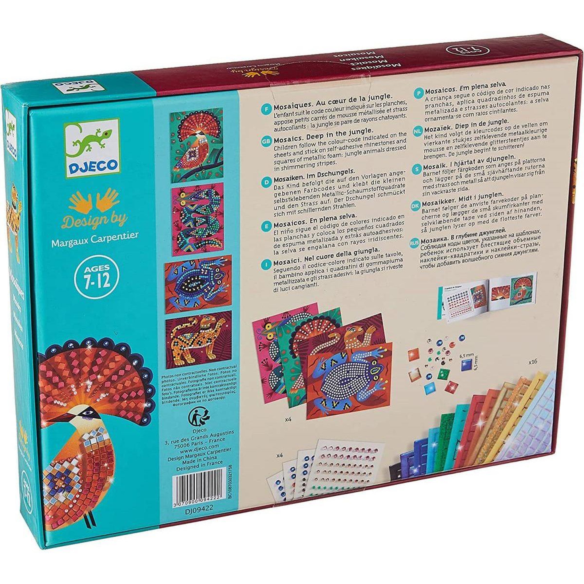 Voir la diapositive 3 : Djeco Coffret mosaiques au coeur de la jungle
