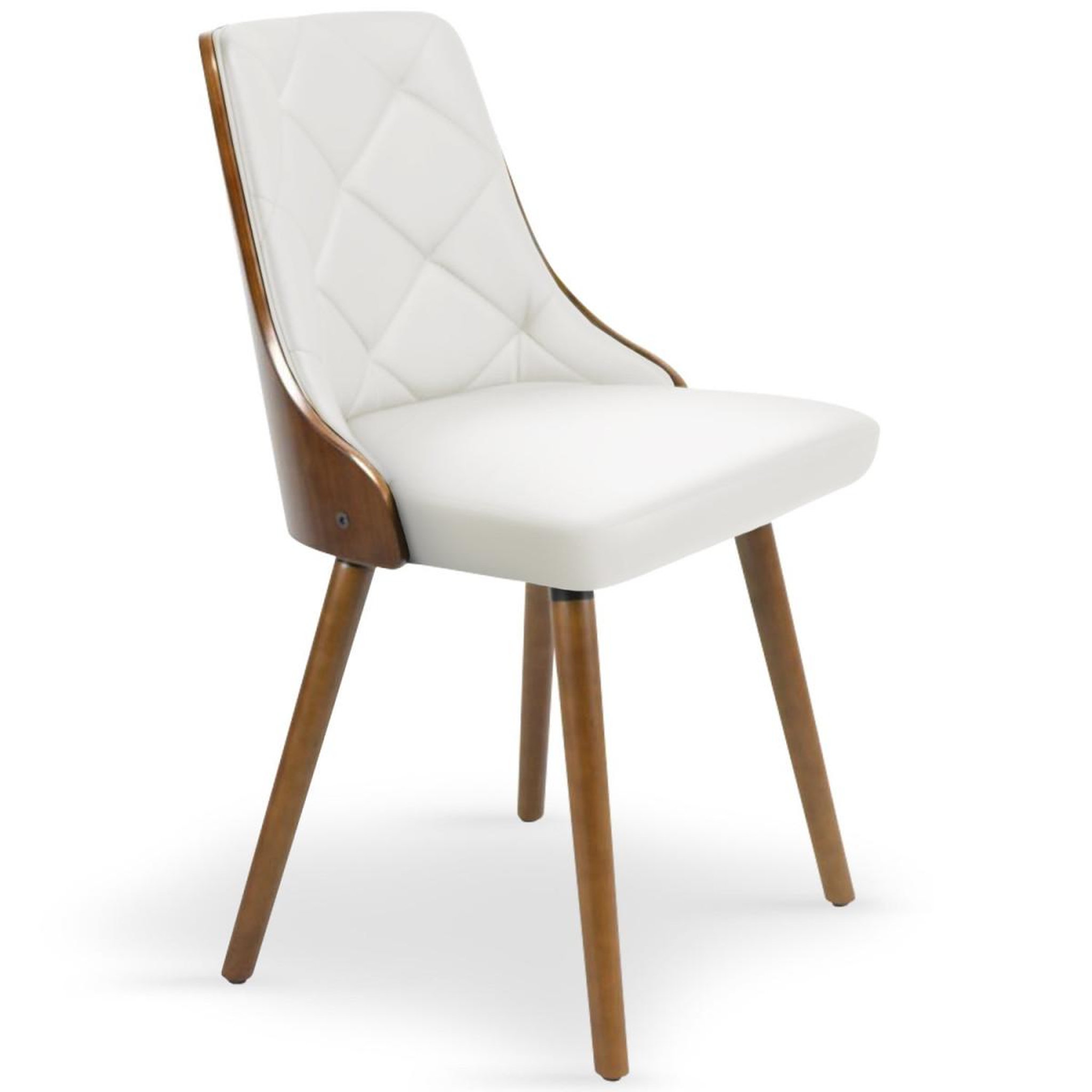 Voir la diapositive 2 : Paris Prix Lot de 2 chaises scandinave  cargo  79cm noisette & blanc