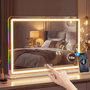 Voir la diapositive 6 : HOMCOM Miroir LED tactile réglable grossissant 10x HP intégré autoportant