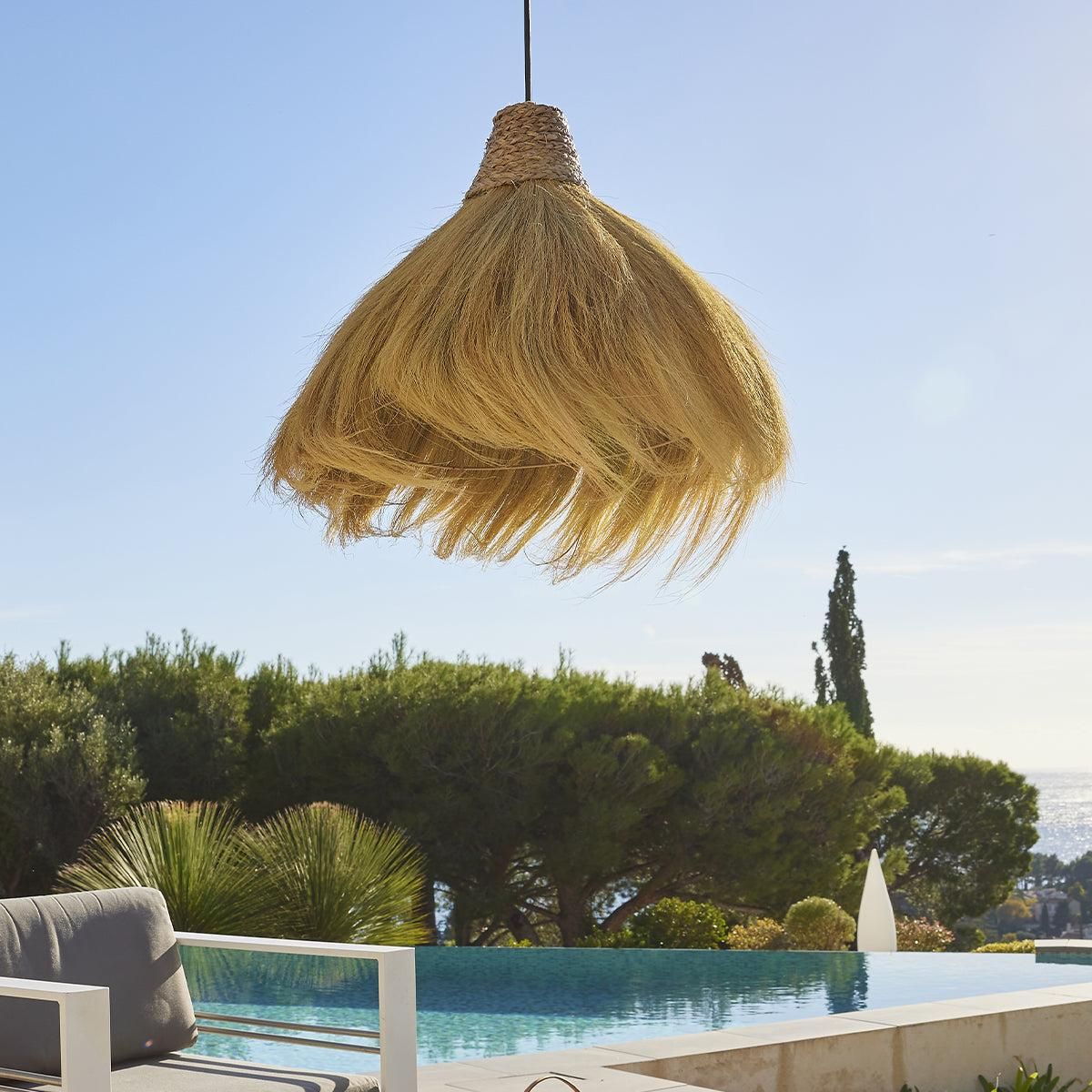 Lumisky Suspension d'extérieur MASAI Bois Jonc de mer D60 cm