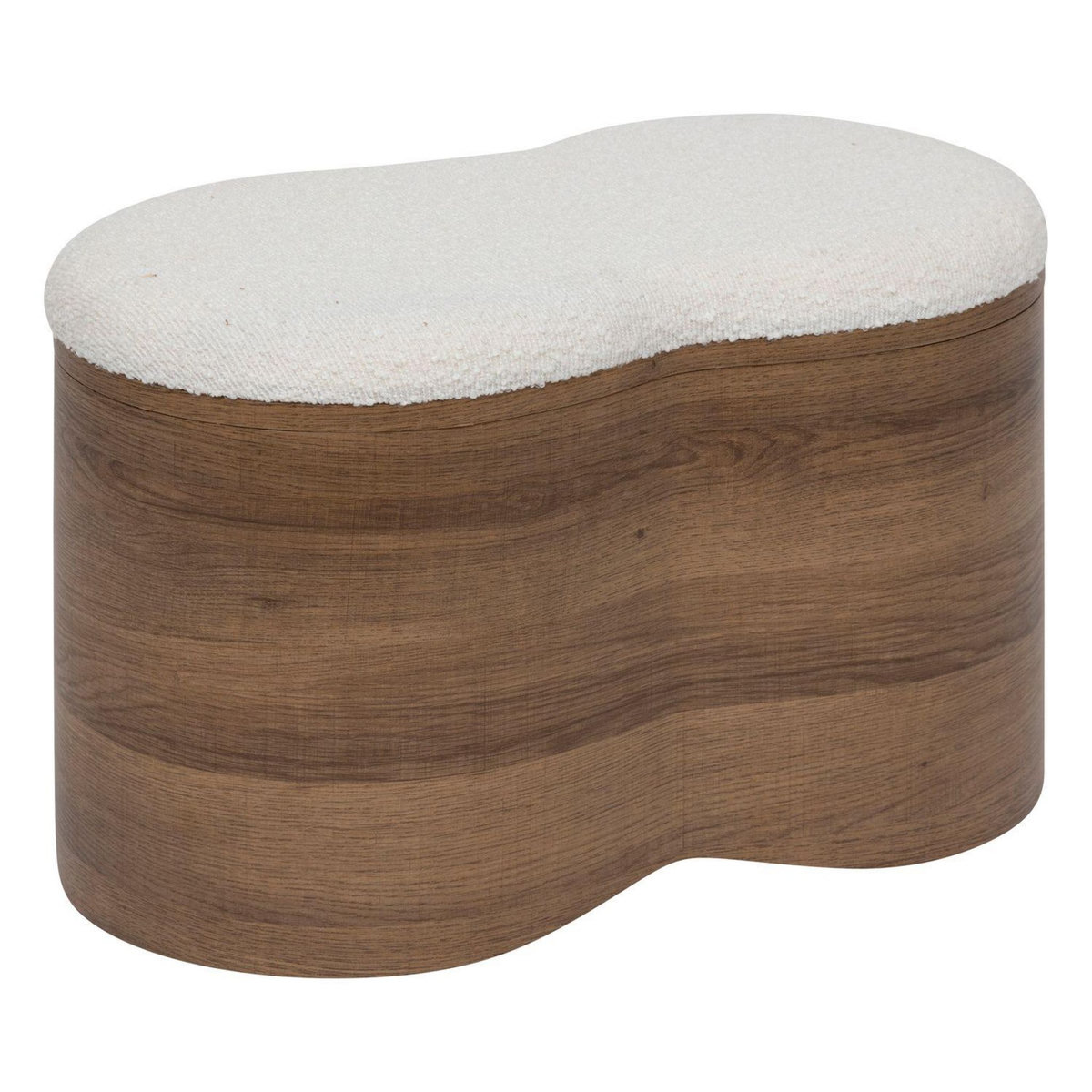 ATMOSPHERA Ensemble de 2 bancs coffres effet bois et bouclette LOE - Blanc
