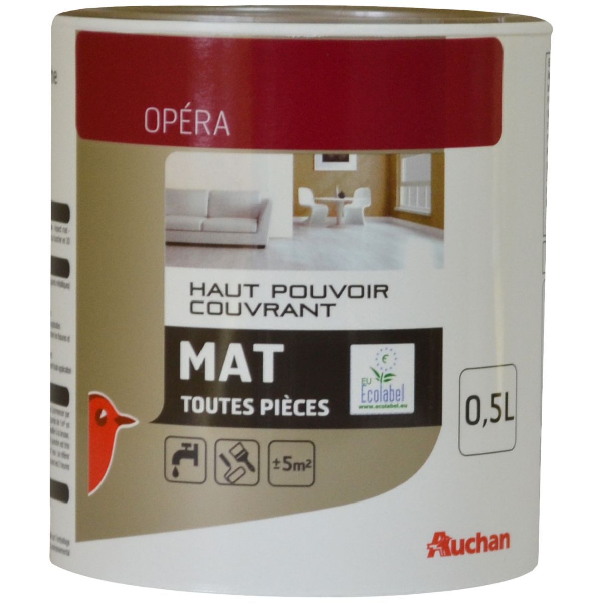 AUCHAN Peinture murale couleur opéra mat