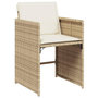 Voir la diapositive 4 : VIDAXL Ensemble a manger de jardin et coussins 15 pcs beige