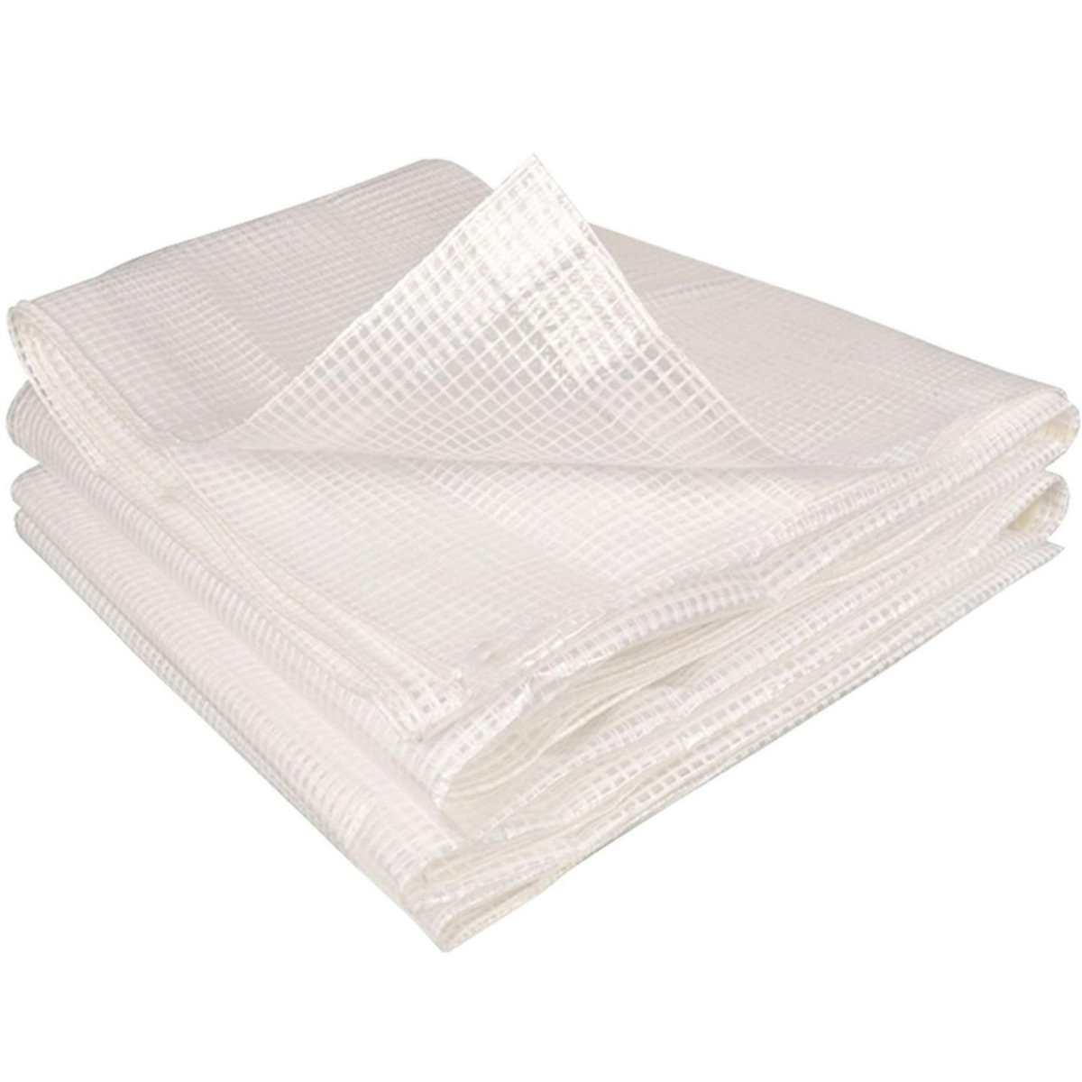 ID MARKET Bâche de rechange 130 gr/m² pour serre tunnel 6m² blanche 2 sections ROMA