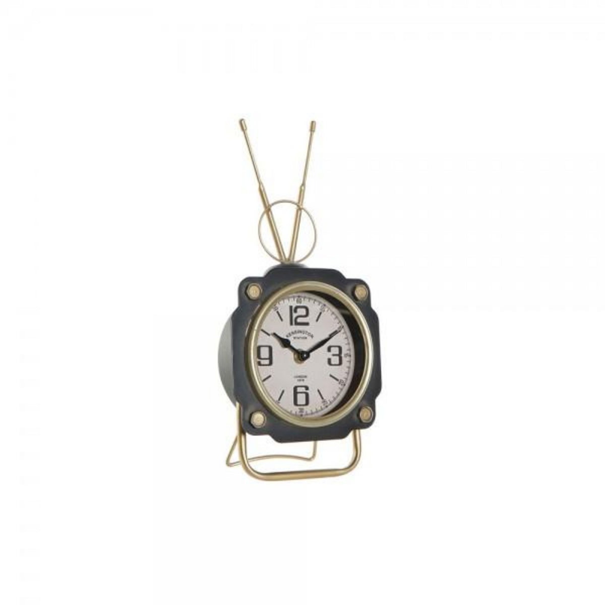 AAAAA Horloge de table DKD Home Decor Noir Doré Verre Fer Vintage 15,5 x 8,5 x 32 cm
