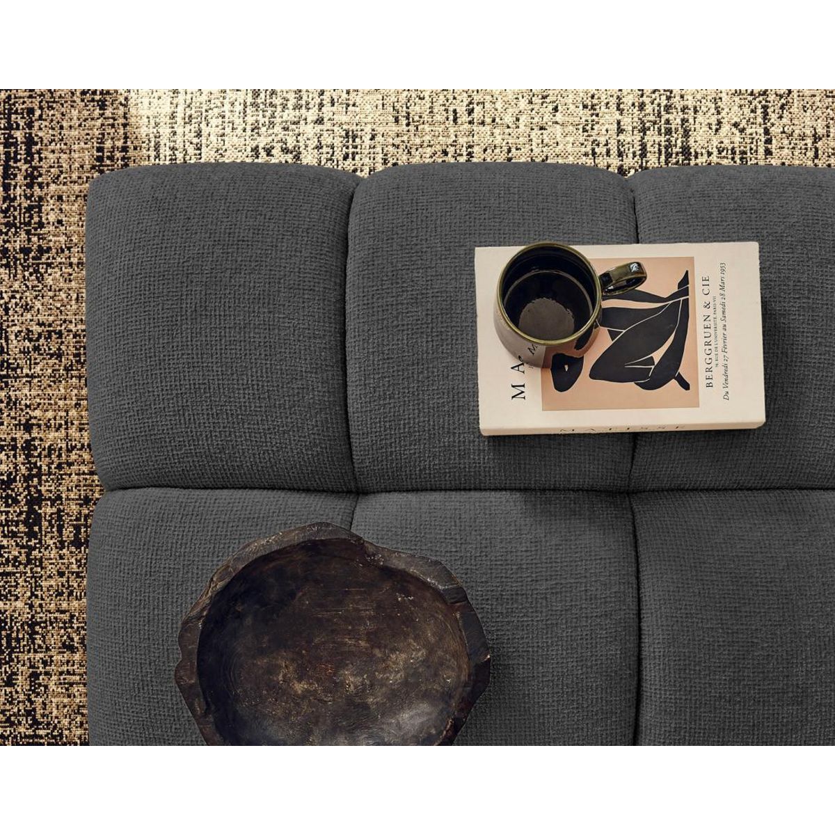 LISA DESIGN Suzano - pouf en tissu texturé