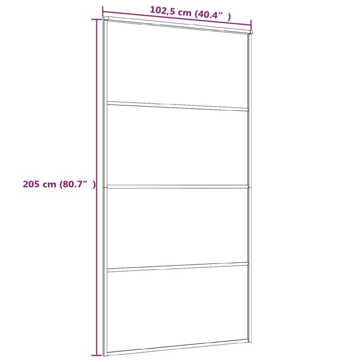VIDAXL Porte coulissante Verre ESG et aluminium 102,5x205 cm Blanc