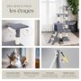 Voir la diapositive 5 : tectake Arbre à chat 144 cm avec griffoir et plateforme d'escalade gris