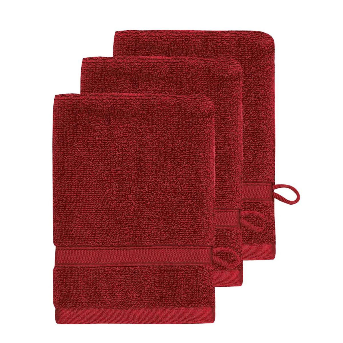 Sensei Maison Lot de 3 gants de toilette 600 g/m² SENSILK - 16x22 cm