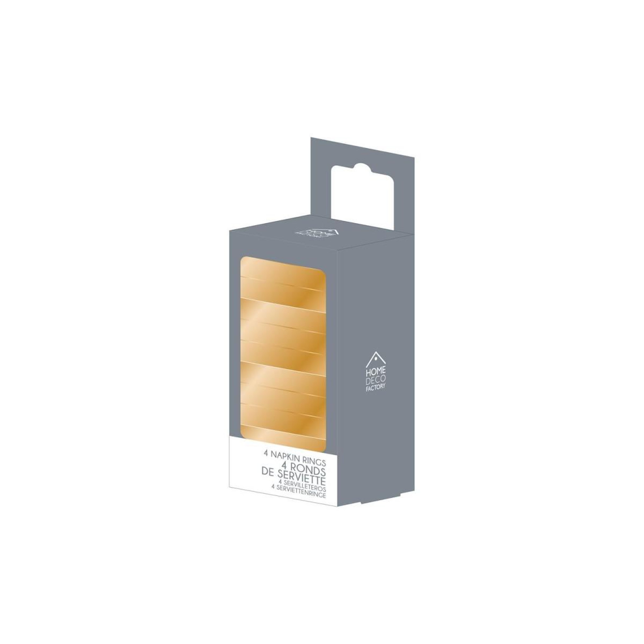 Voir la diapositive 3 : The Home Deco Factory Lot de 4 ronds de serviettes  royal  11cm or