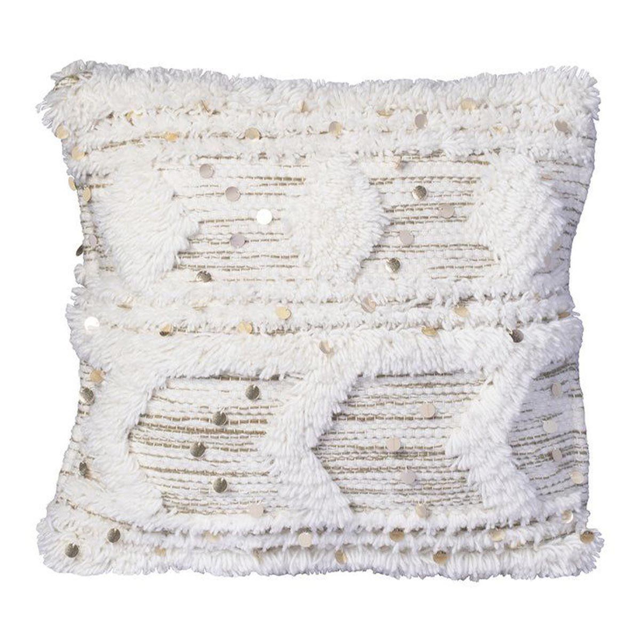 Voir la diapositive 1 : Paris Prix Coussin tissé à la main  bohist  45x45cm crème & kaki