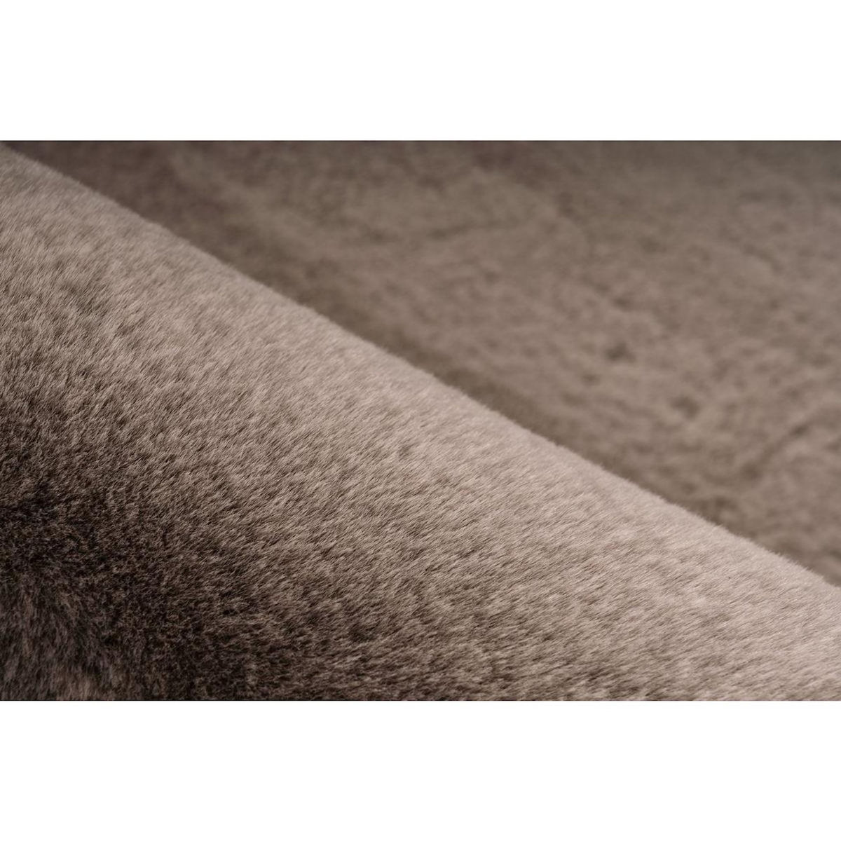 Paris Prix Tapis Uni Doux à Poils Longs  Rabbit  Taupe