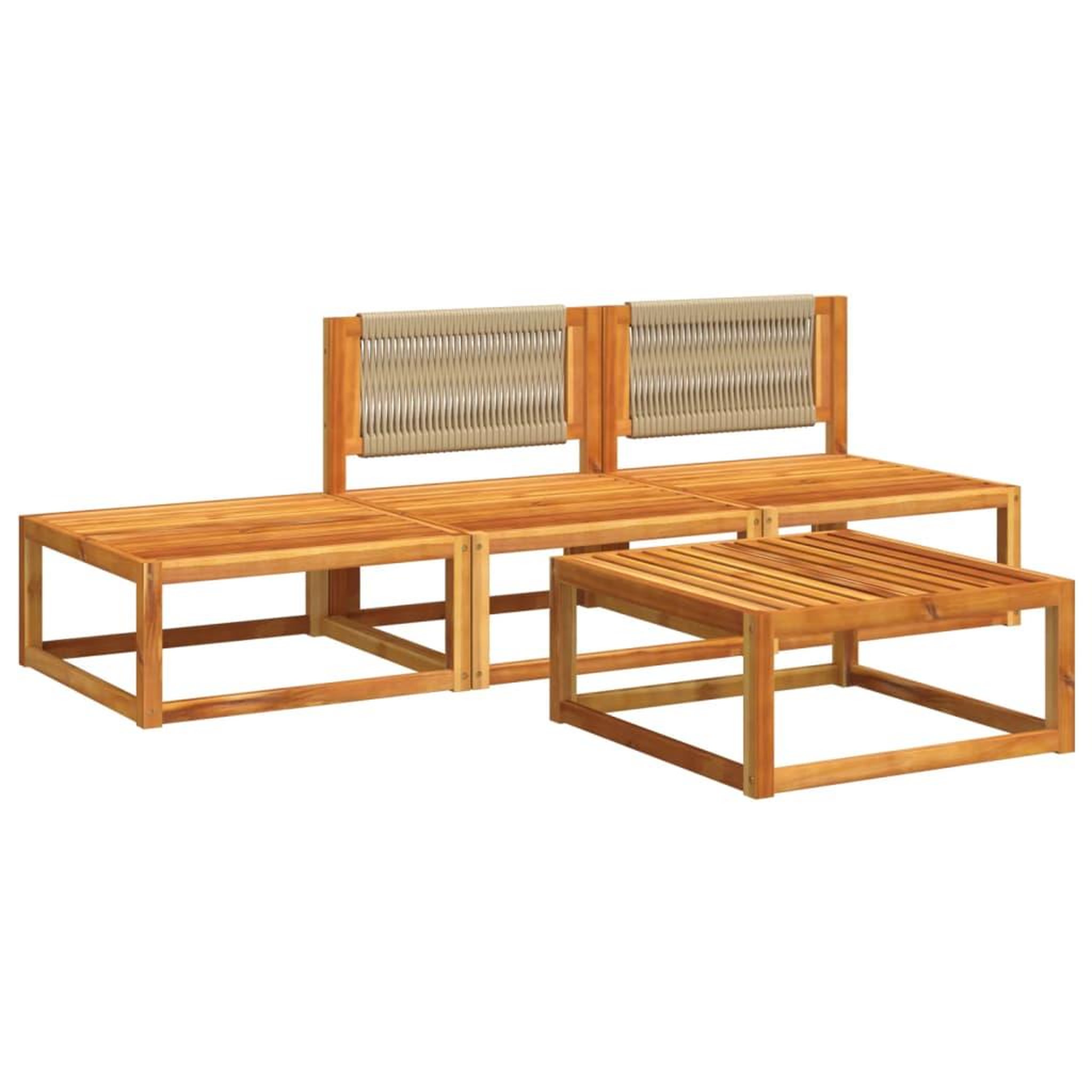 Voir la diapositive 3 : VIDAXL Salon de jardin avec coussins 4 pcs bois d'acacia massif
