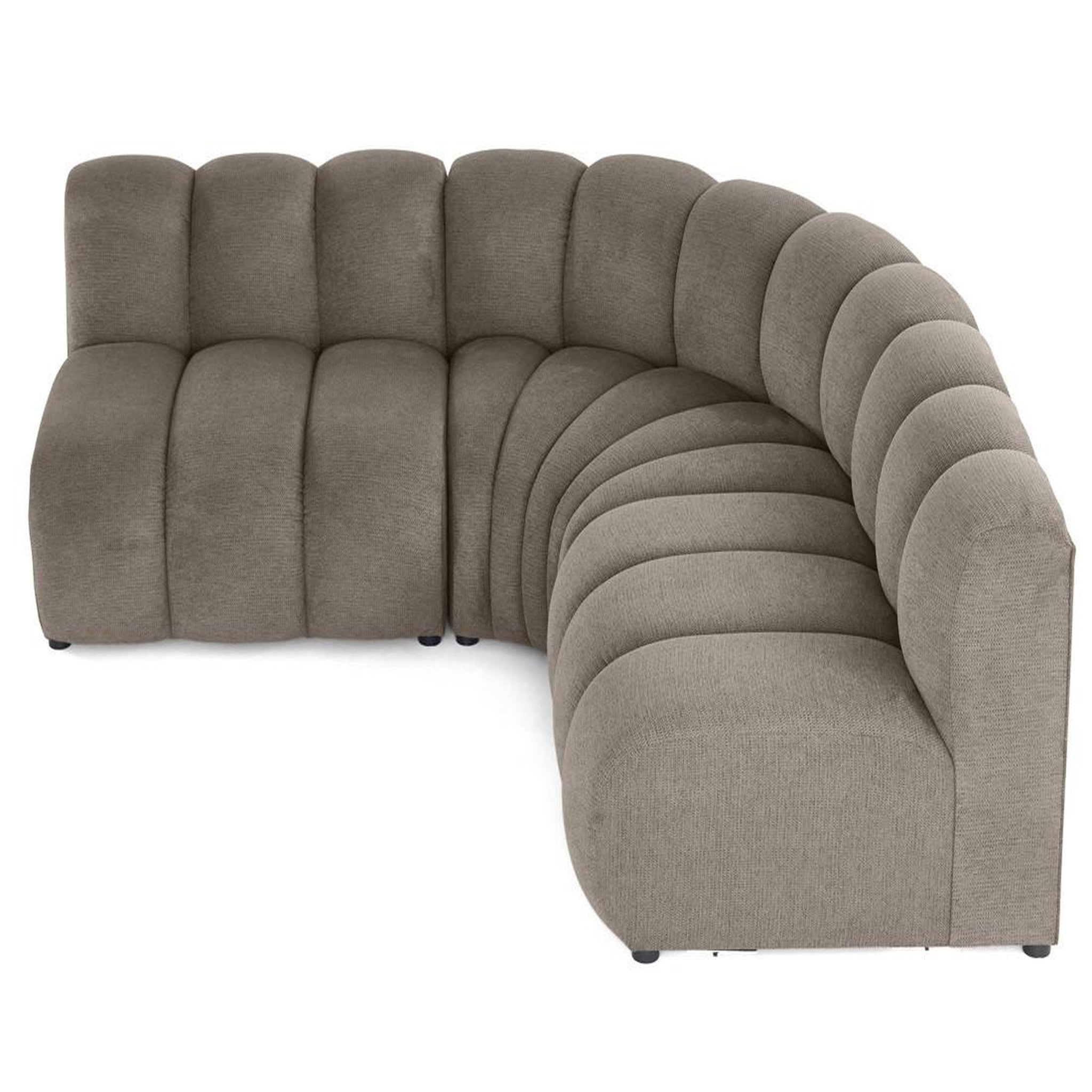 Voir la diapositive 5 : BEST MOBILIER Debbie - canapé modulable d'angle réversible 4 places en tissu texturé
