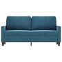 Voir la diapositive 3 : VIDAXL Canape a 2 places Bleu 140 cm Velours