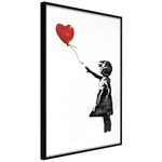 Paris Prix Affiche Murale Encadrée  Banksy Girl with Balloon II. Coloris disponibles : Noir, Jaune