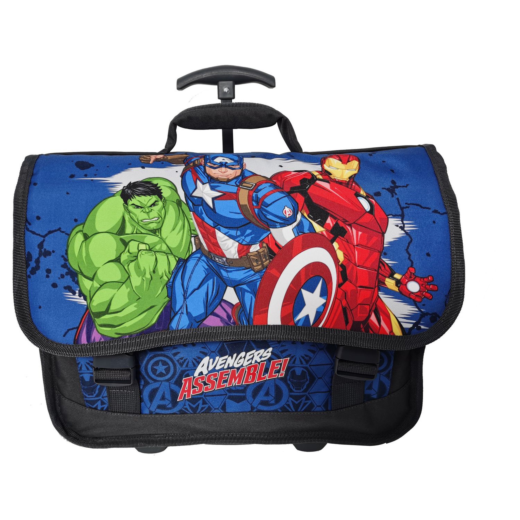 Voir la diapositive 1 : MARVEL Cartable à roulettes bleu Avengers