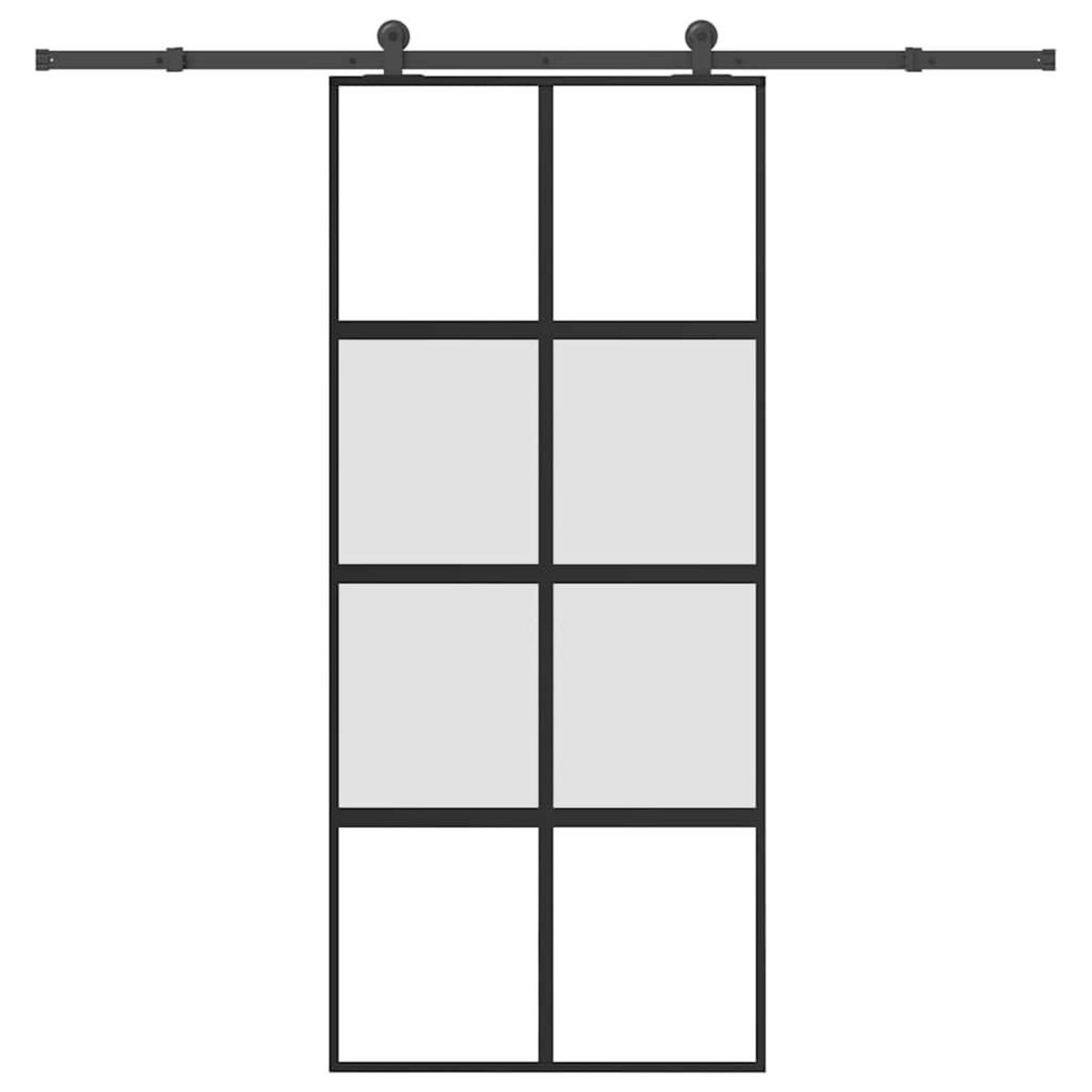 VIDAXL Porte coulissante kit de quincaillerie trempe verre aluminium