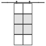 VIDAXL Porte coulissante kit de quincaillerie trempe verre aluminium