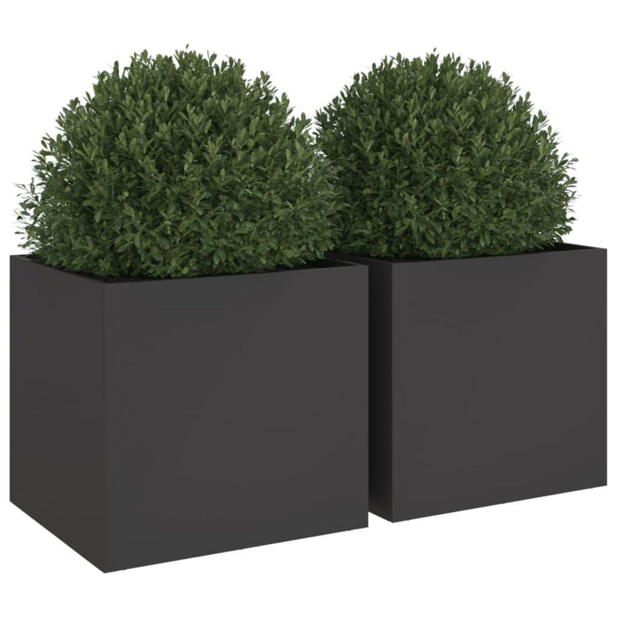 VIDAXL Jardinieres 2 pcs noir 49x47x46 cm acier