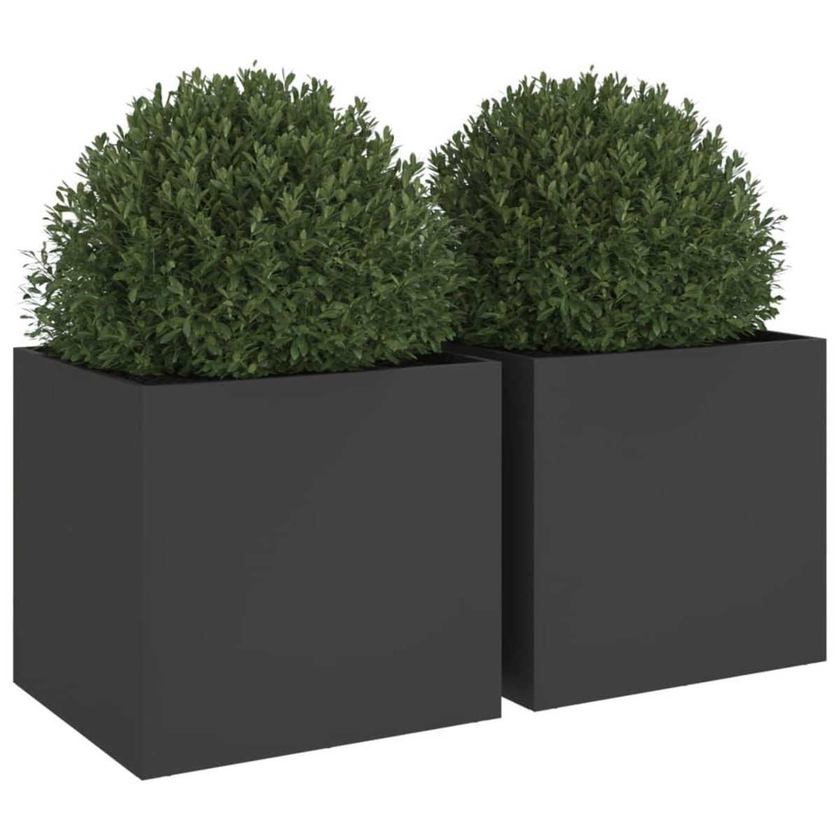VIDAXL Jardinieres 2 pcs noir 49x47x46 cm acier