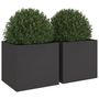 Voir la diapositive 4 : VIDAXL Jardinieres 2 pcs noir 49x47x46 cm acier