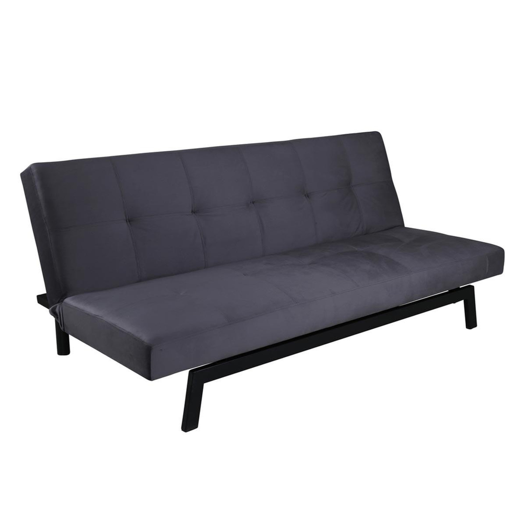 Paris Prix Canapé convertible en velours  bodil  180cm gris foncé