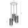 Paris Prix Lampe Suspension 3 Têtes Design  Gunnar  135cm Gris