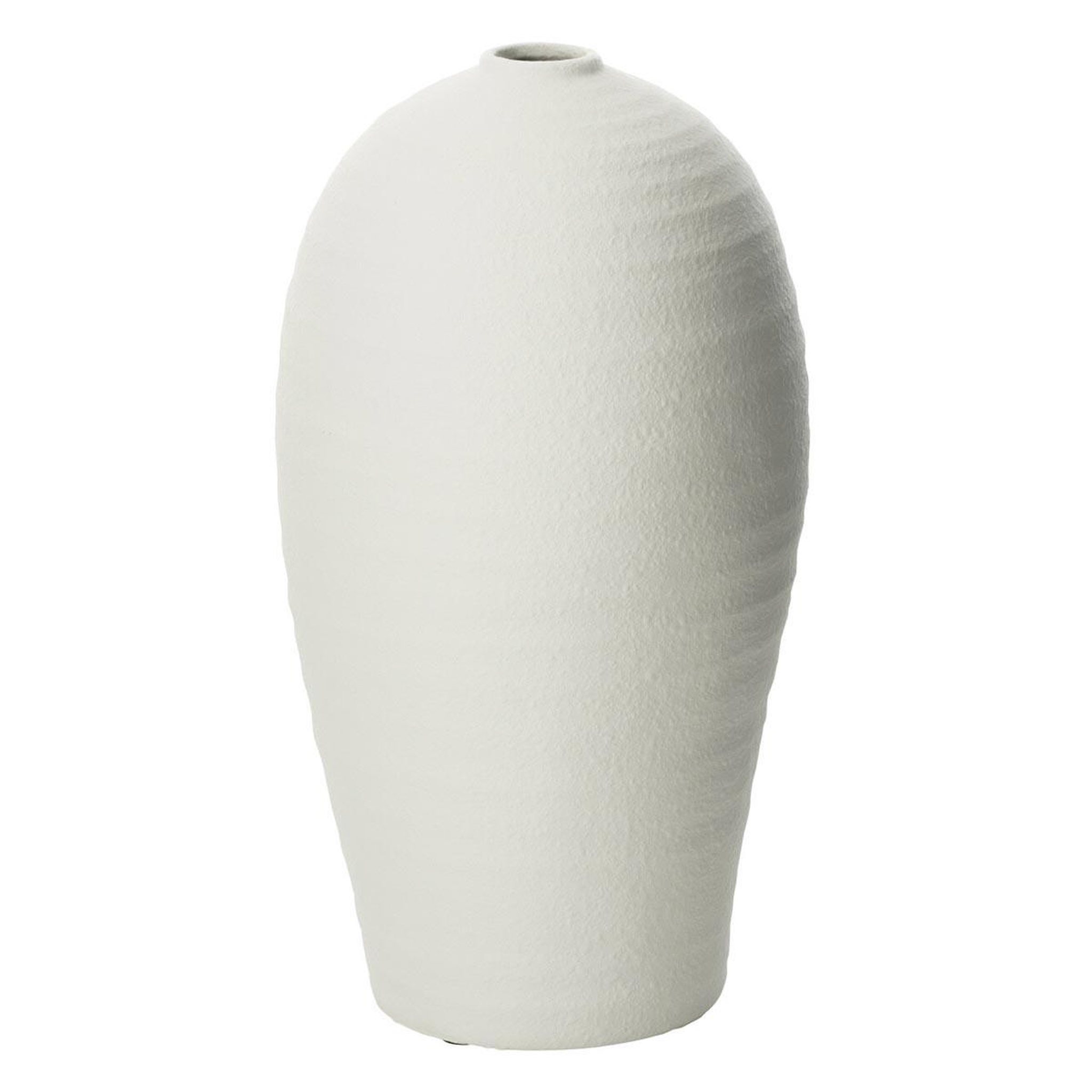 J-LINE Vase design en ciment  creta  36cm blanc