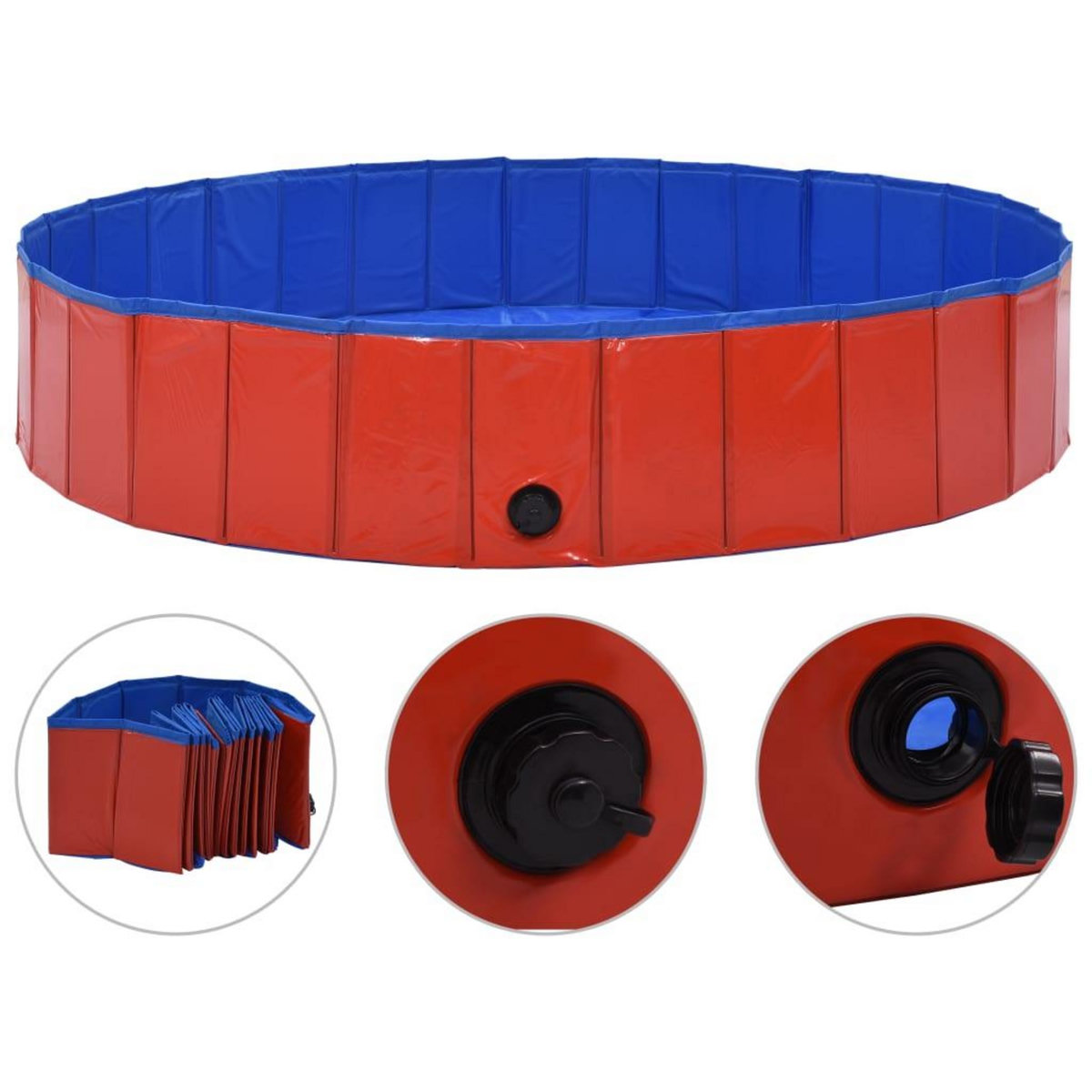 VIDAXL Piscine pliable pour chiens Rouge 160x30 cm PVC