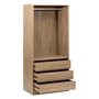 Voir la diapositive 3 : FIVE Dressing 3 tiroirs avec penderie - Beige