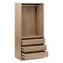 Voir la diapositive 3 : FIVE Dressing 3 tiroirs avec penderie - Beige