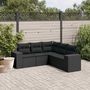 Voir la diapositive 1 : VIDAXL Salon de jardin 5 pcs avec coussins noir resine tressee