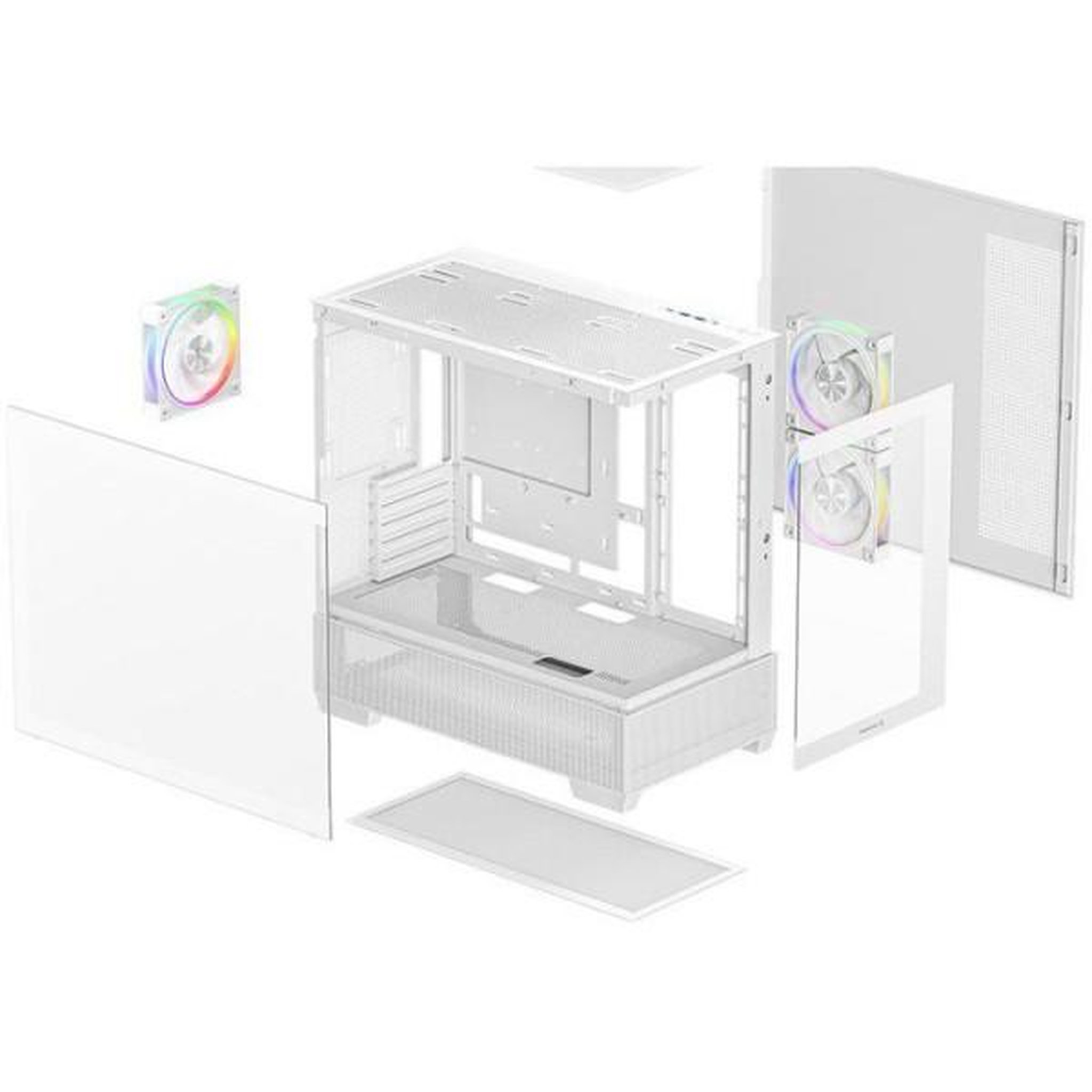 Voir la diapositive 2 : Deepcool Boîtier PC - DEEPCOOL - CG380 3F - Blanc - Moyen tour - Micro-ATX - 3 ventilateurs ARGB inclus