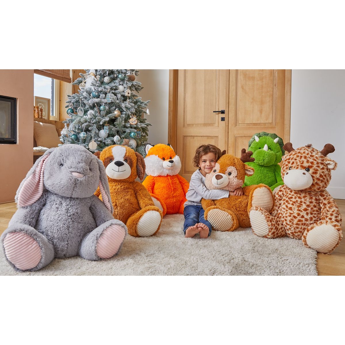 One Two Fun Peluche animal assis 58 cm girafe