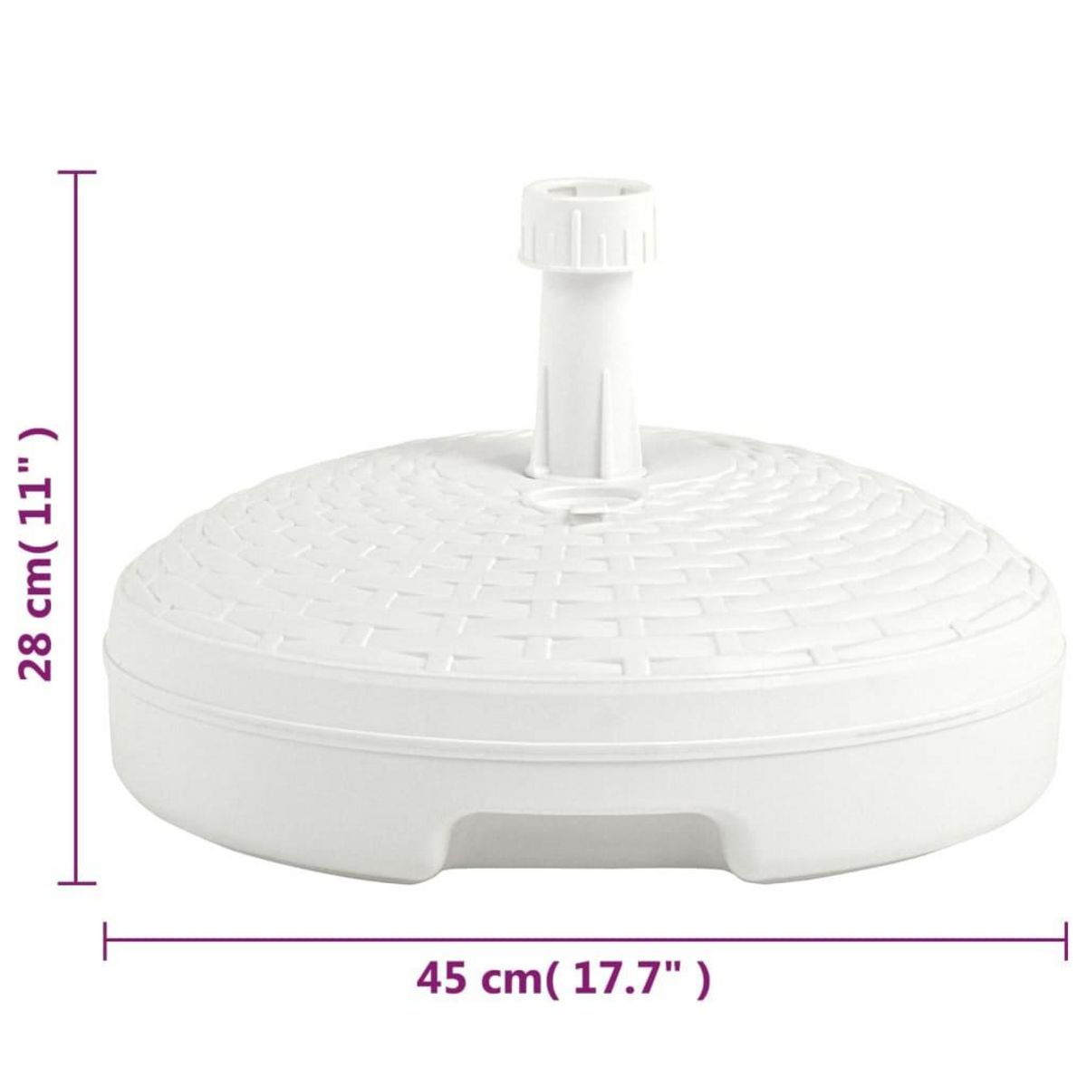 VIDAXL Socle de parasol rempli de sable/d'eau 20 L Plastique rotin