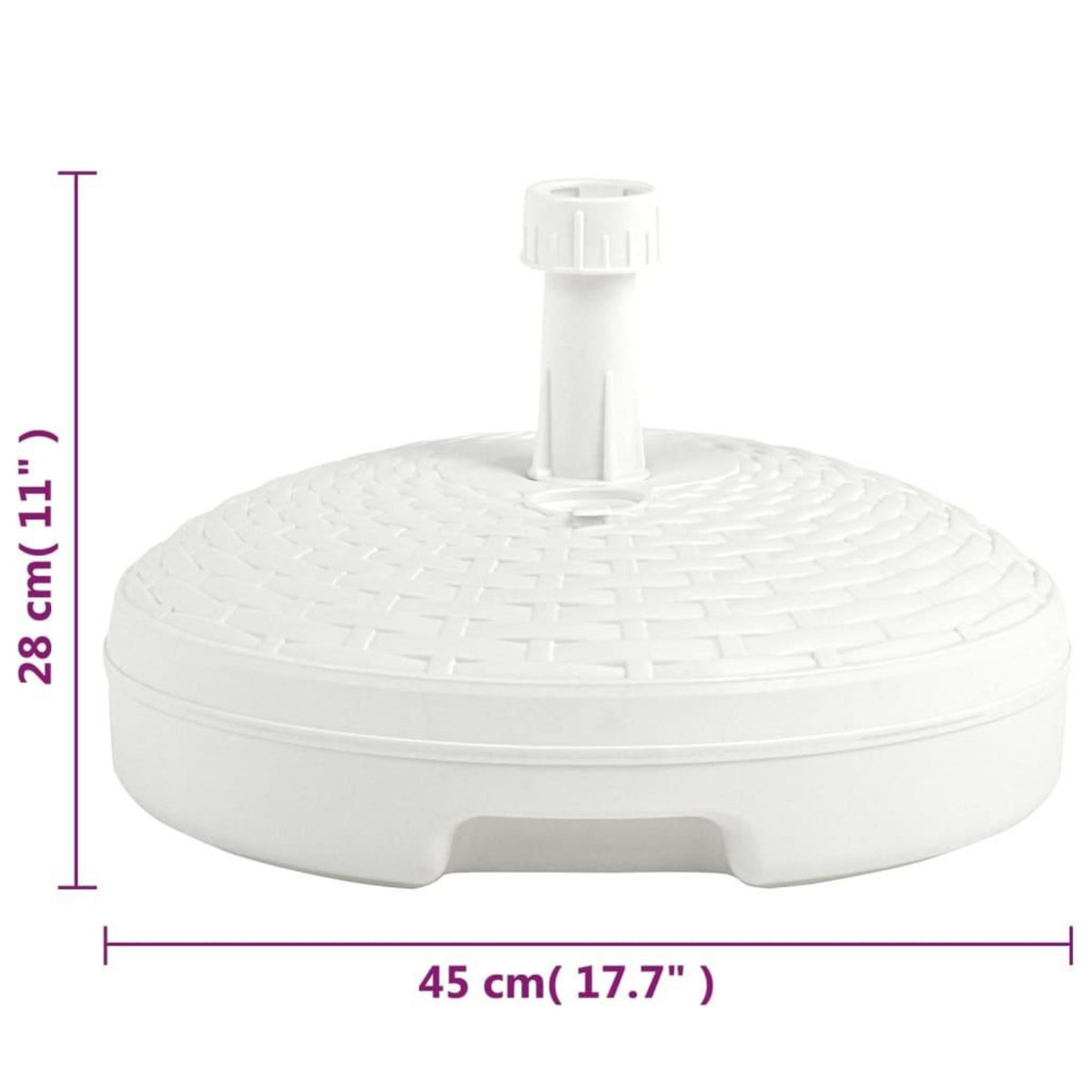 VIDAXL Socle de parasol rempli de sable/d'eau 20 L Plastique rotin