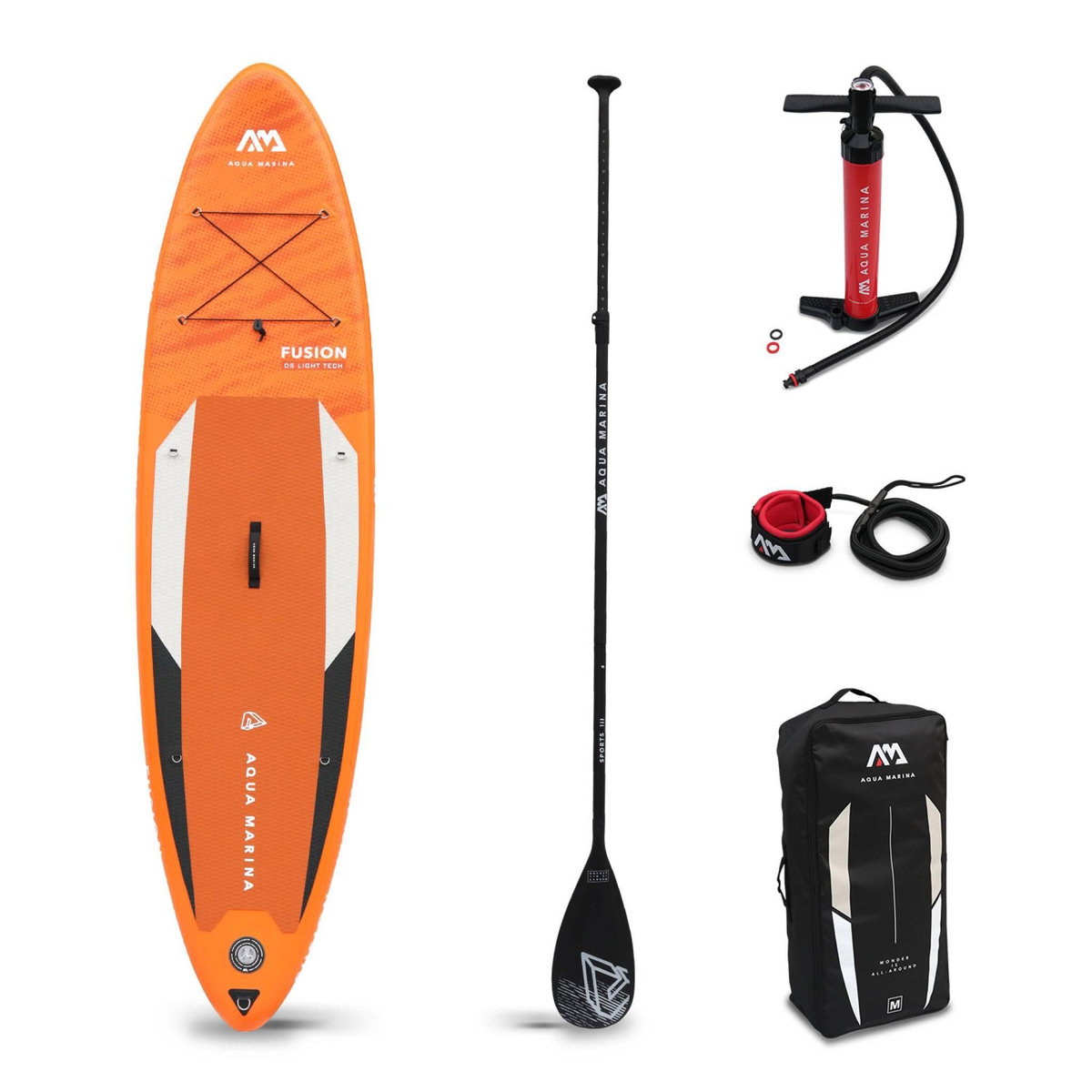 Aqua Marina Stand Up Paddle Gonflable - Fusion 10'10  - 15cm d'épaisseur - Pack stand up paddle gonflable (SUP) avec pompe haute pression. pagaie. leash et sac de rangement inclus