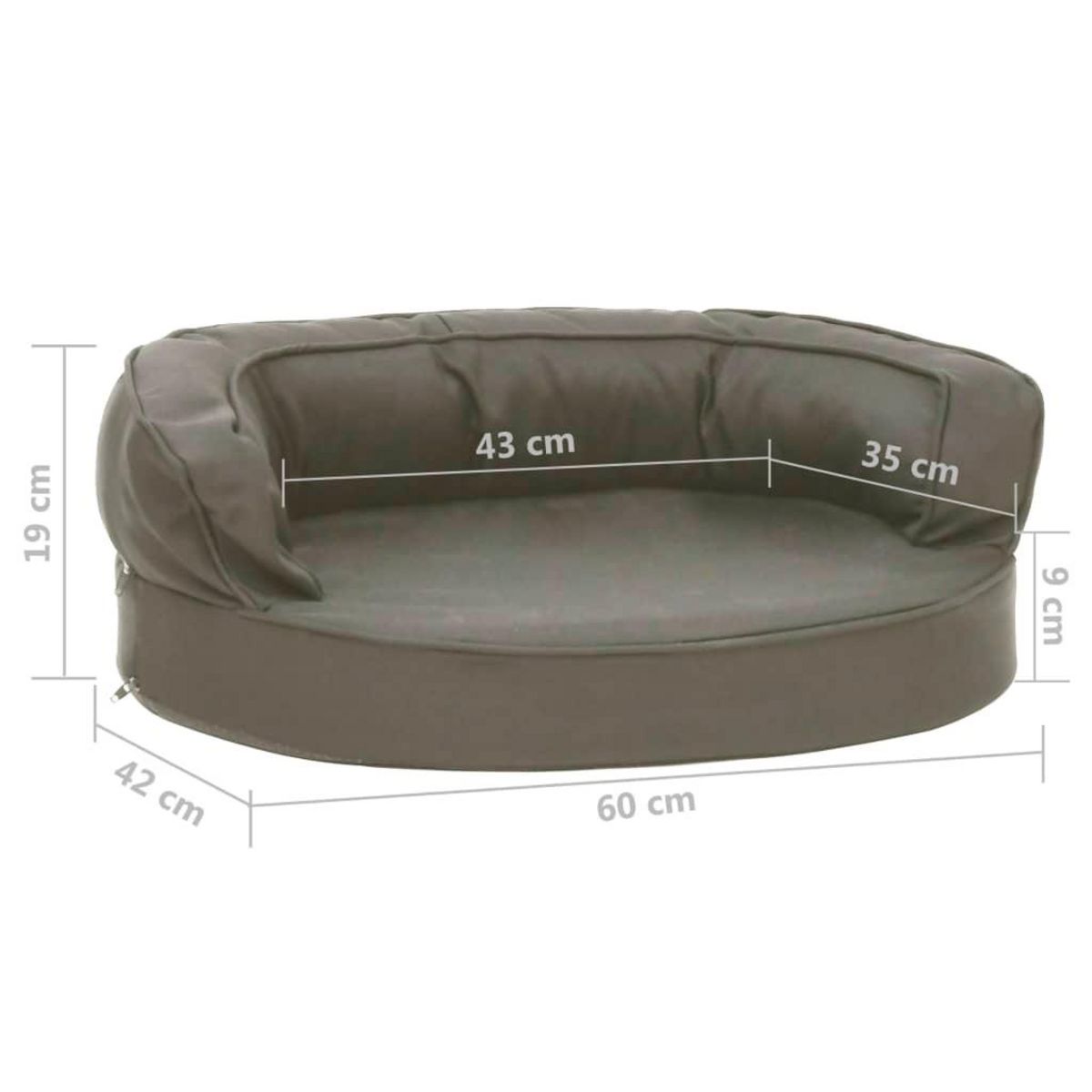 VIDAXL Matelas de lit ergonomique pour chien 60x42 cm Aspect de lin