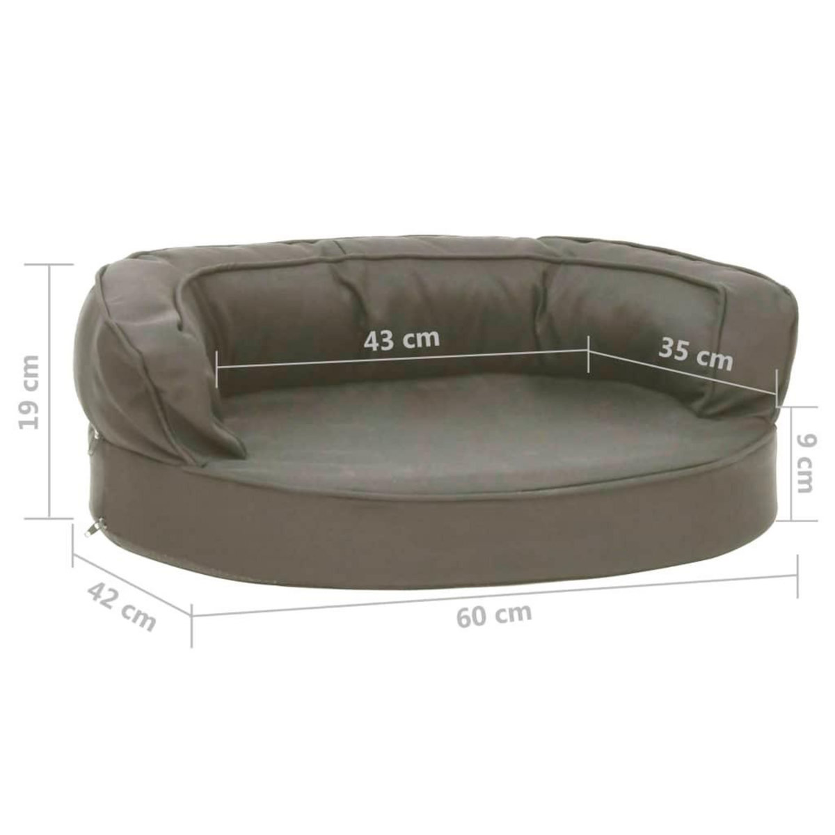 VIDAXL Matelas de lit ergonomique pour chien 60x42 cm Aspect de lin