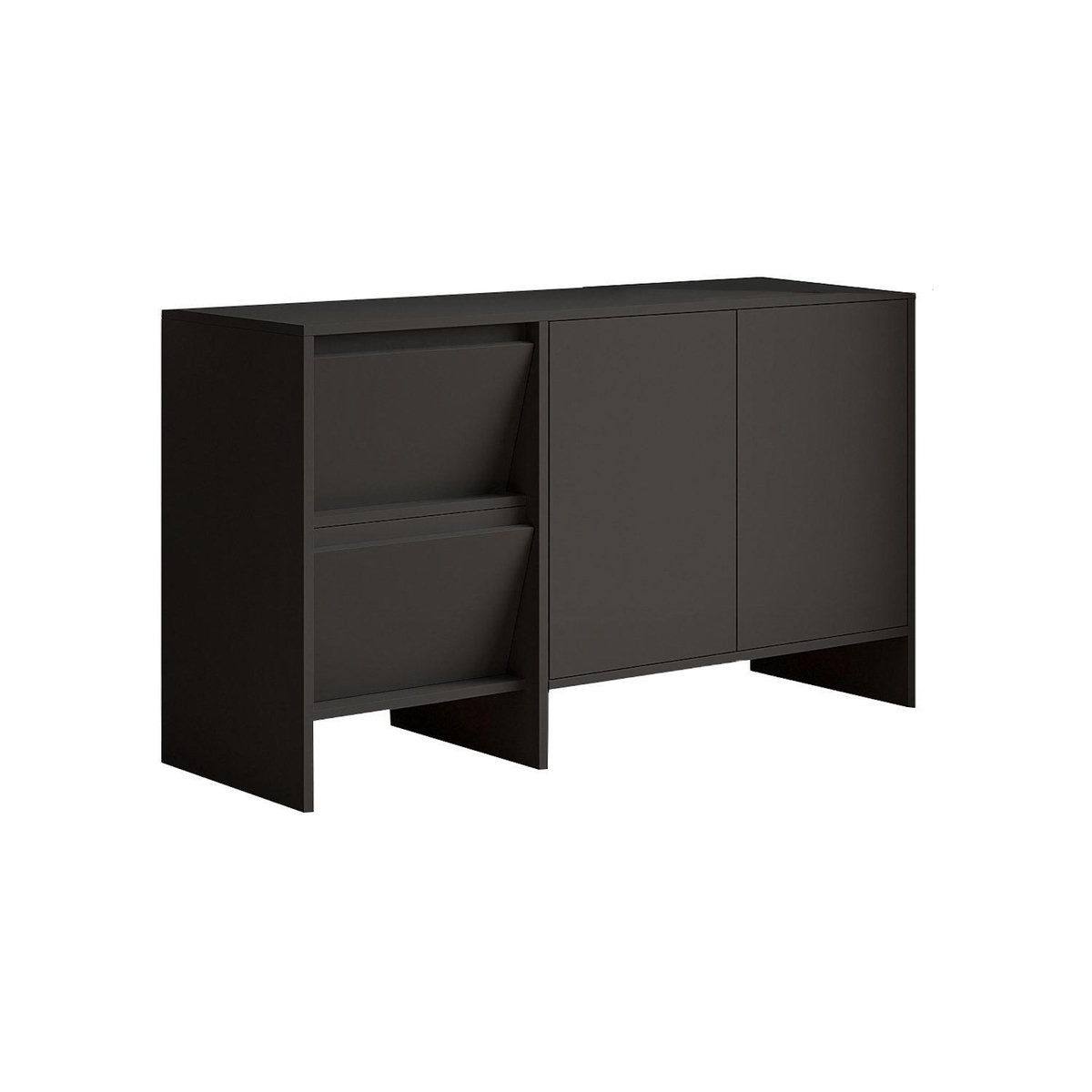 Habitat et Jardin Buffet en bois  Laris 130  - 130 x 44 x 82 cm - Gris anthracite