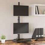 VIDAXL Support de moniteur double noir acier VESA 75 100 mm
