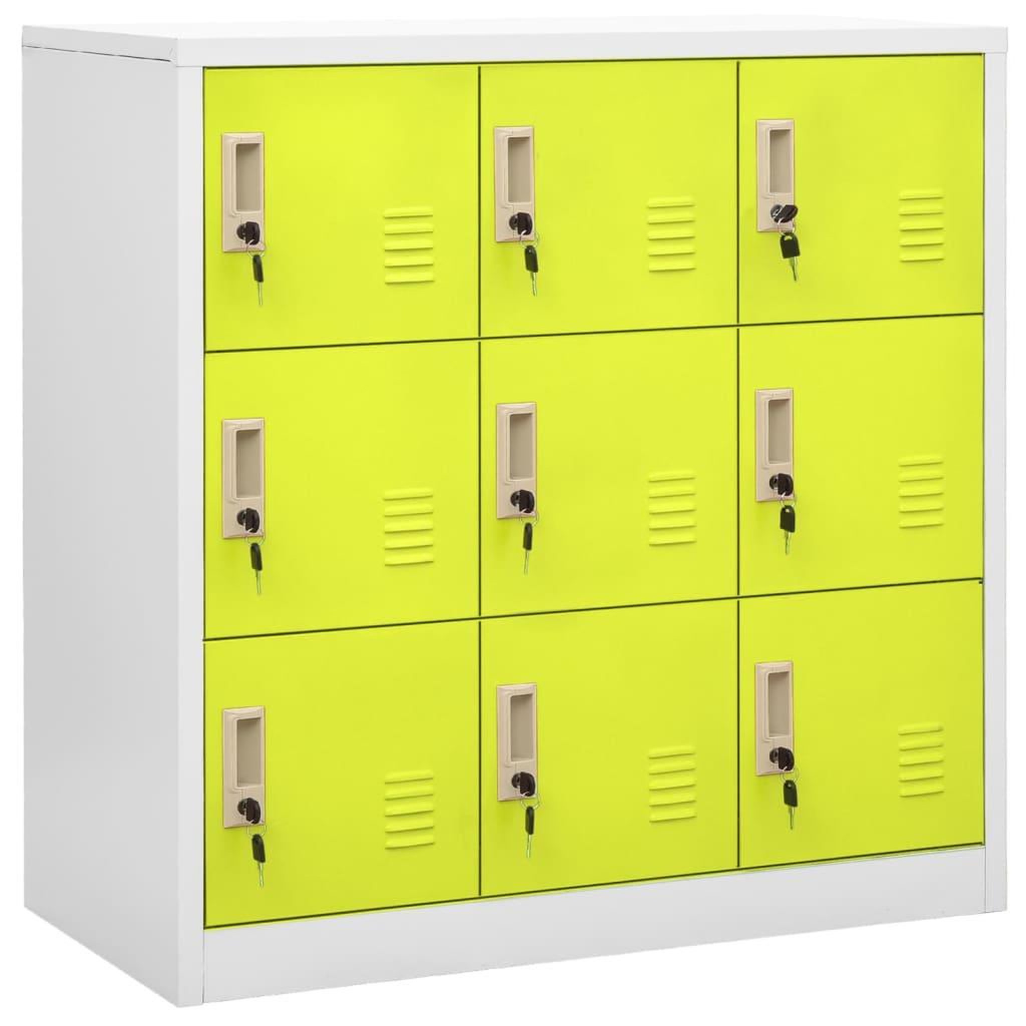 Voir la diapositive 2 : VIDAXL Armoires a casiers 2 pcs Gris clair et vert 90x45x92,5 cm Acier