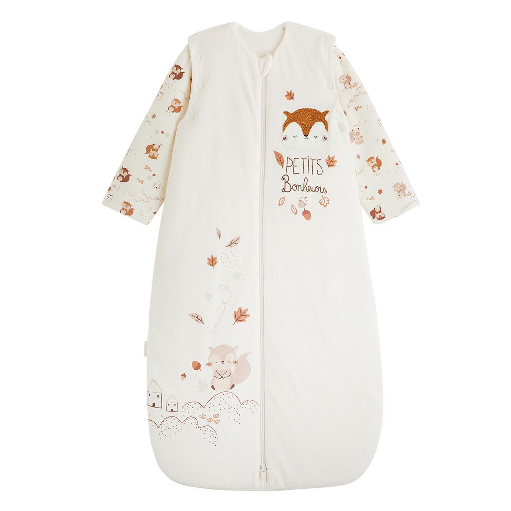 PETIT BEGUIN Gigoteuse tog2 en velours avec manches amovibles caramel. Coloris disponibles : Beige