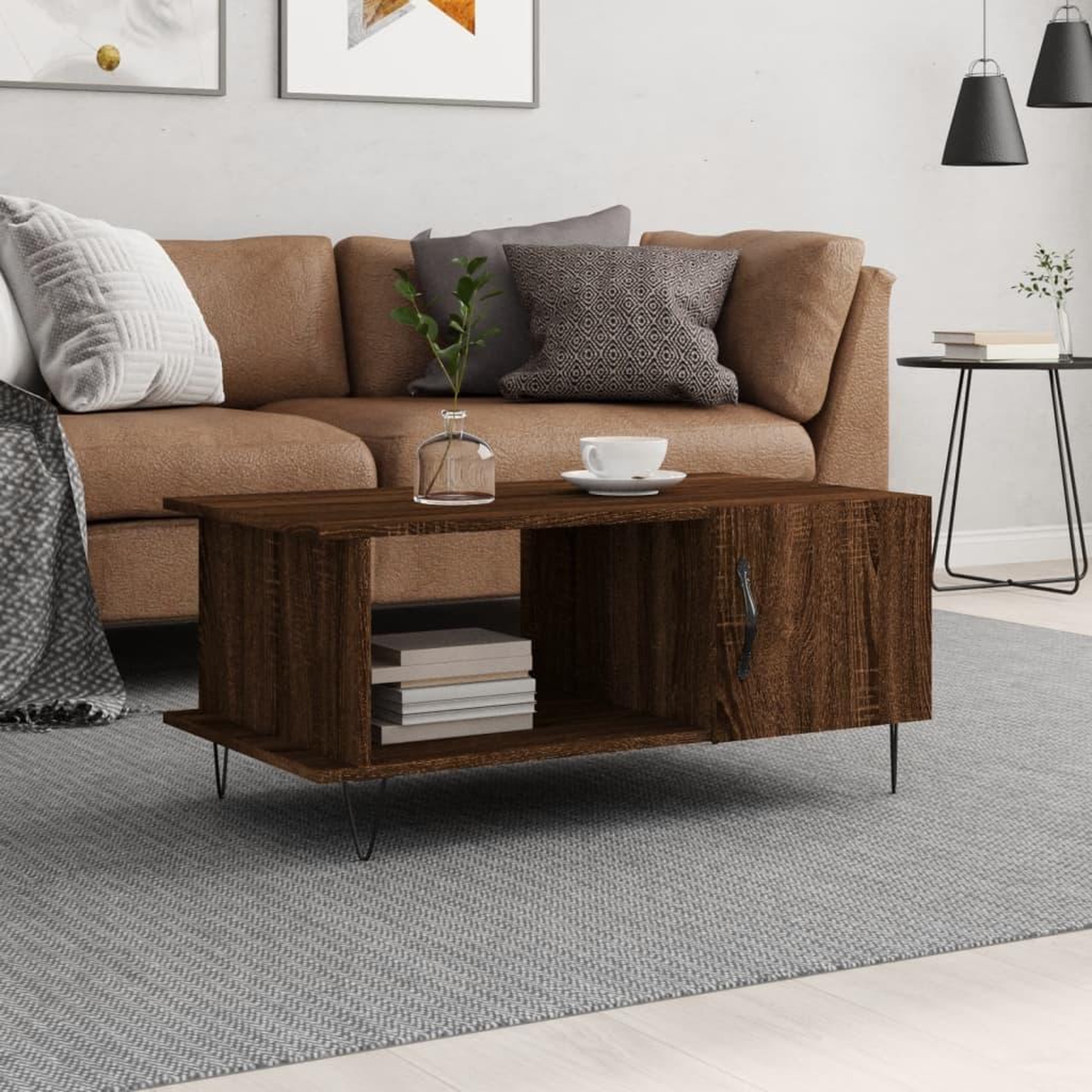 VIDAXL Table basse chene marron 90x50x40 cm bois d'ingenierie